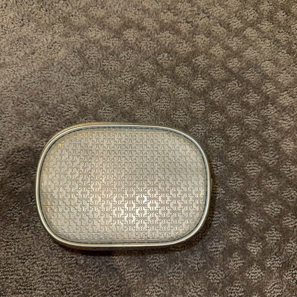 Tory Burch Silver Patterned Compact Case